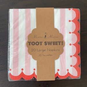 MeriMeri Paper Napkins Toot Sweet Pink Stripe